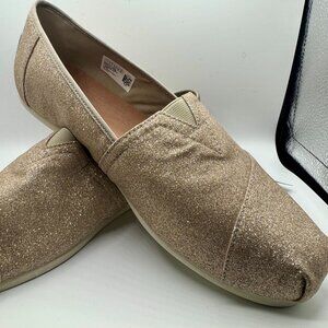 Toms Women's Rose Gold Glimmer Classic Slip-On Shoes 11
